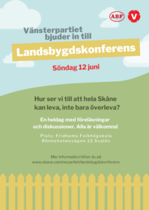 Landsbygdskonferens grön bakgrund med informationstext